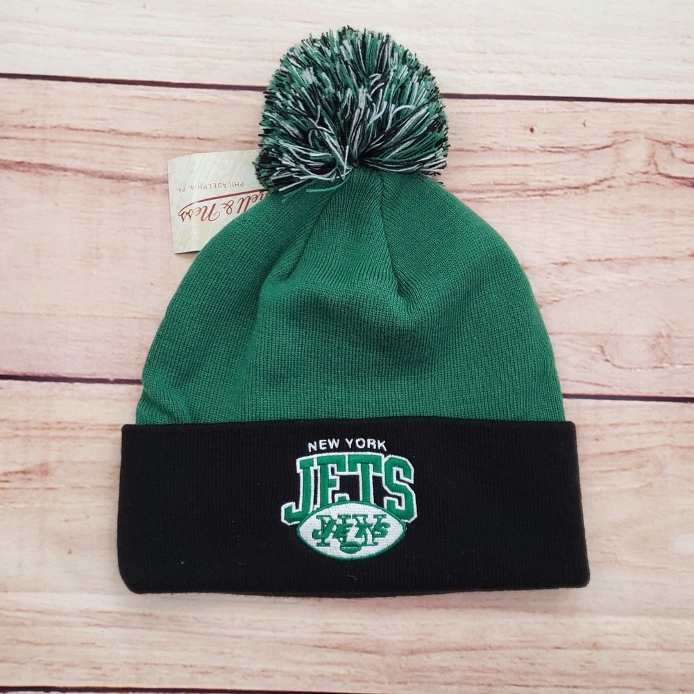 New York Jets Hat Cap Beanie Mens One Size Green NFL Football Mitchell Ness
